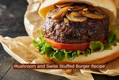 Thumbnail for Mushroom and Swiss Stuffed Burger Recipe